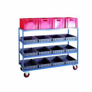Euro Container Shelf Trolley -1315mm x 615mm x1730mm Euro Container Trolley | Picking Containers | Production Trolley CT47 