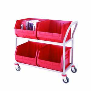 StoreTrolley With 4 Containers - 890Hx540Wx1130mmL Euro Container Trolley | Picking Containers | Production Trolley CT29 