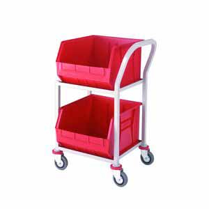 StoreTrolley With 2 Containers - 890Hx520Wx610mmL Euro Container Trolley | Picking Containers | Production Trolley CT28 