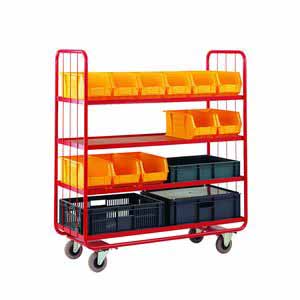 Container Kan Ban Shelf Trolley - 1410mm x 450mm x 1280mm Euro Container Trolley | Picking Containers | Production Trolley CT49 