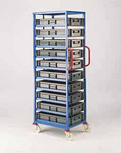 10 euro containers Mobile tray rack 1710mm High Euro Container Trolley | Picking Containers | Production Trolley 506CT210 