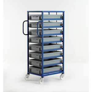 8 Euro container Mobile tray rack 1405mm High Euro Container Trolley | Picking Containers | Production Trolley 506CT208 