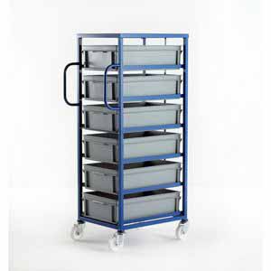 6 euro container mobile tray rack 1420mm High Euro Container Trolley | Picking Containers | Production Trolley 506CT506 