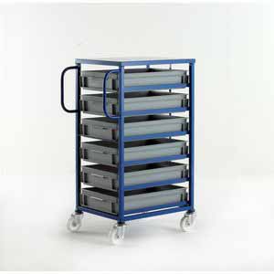 Euro Container mobile  rack / trolley for 6 containers 1100H Euro Container Trolley | Picking Containers | Production Trolley 506CT206 