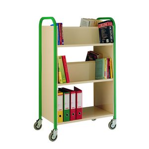 3 tier Book trolley (double sided) Multi-tiered trolleys 2 tier tea trolley units & 3 tier trucks with shelves trays or baskets TT22 Red, Yellow, Green, Blue