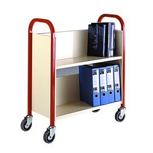 Book trolley (single sided) Multi-tiered trolleys 2 tier tea trolley units & 3 tier trucks with shelves trays or baskets TT24 Red, Yellow, Green, Blue