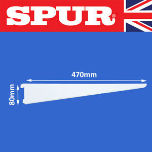 Genuine Spur   Steel-Lok Extra Heavy Duty Bracket 470mm Spur Shelving Premium Grade Wall Mounted Steel-Lok Shelving for home or office 13/470mmBracketWhite.jpg