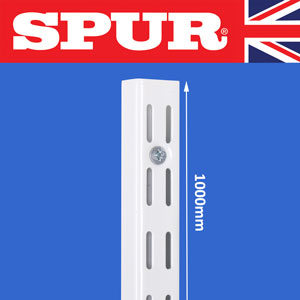 Spur Shelving   Steel-Lok Superior Strength Wall Fixed Shelving Upright 997mm Spur Shelving Premium Grade Wall Mounted Steel-Lok Shelving for home or office 18/1000UprightWhite.jpg