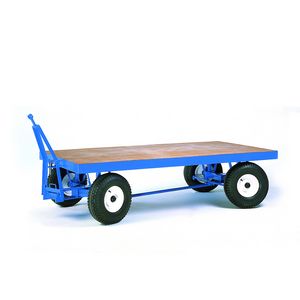 Heavy Duty Ackerman Towing Trailer - 3000kg Ackerman 4 wheel steer tug trailers small tight turning circle for forklifts and tow tractors 521TR750P 