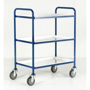 3 Tray  Trolley with removeable steel trays 1065mmH  760x457 Multi-tiered trolleys 2 tier tea trolley units & 3 tier trucks with shelves trays or baskets 29/TT63.jpg