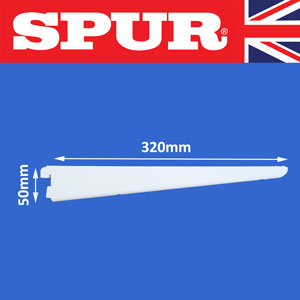 Genuine Spur   Steel-Lok Wall Shelf Bracket 320mm Heavy Duty Spur Shelving Premium Grade Wall Mounted Steel-Lok Shelving for home or office 31/320mmBracketWhite.jpg