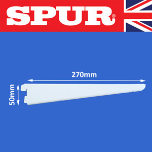 Spur   Bracket Steel-lok Wall Shelf bracket 270mm Heavy Duty Spur Shelving Premium Grade Wall Mounted Steel-Lok Shelving for home or office 35/270mmBracketWhite.jpg