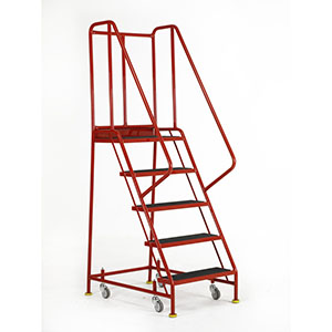 Mobile steps 5 tread with retracting castors Mobile Warehouse Safety Steps Working Height 2m - 3m. 38/s048.jpg