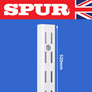 Spur   Steel-Lok Superior Strength Wall Mount / Shelf Upright 520mm Spur Shelving Premium Grade Wall Mounted Steel-Lok Shelving for home or office 40/520UprightWhite.jpg