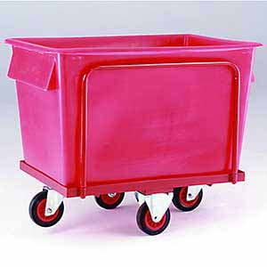 Blue Plastic container truck with balance wheels Bottle Skips | Plastic Container Skips | Laundry Skips 506CT87 