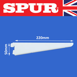 Genuine Spur   Steel-Lok Shelf Bracket 220mm Heavy Duty Spur Shelving Premium Grade Wall Mounted Steel-Lok Shelving for home or office 52/220mmBracketWhite.jpg