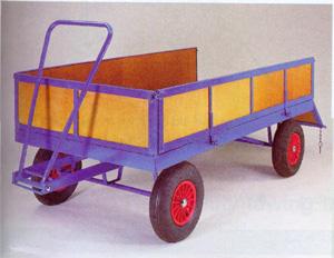 Turntable trailer with headboard, sides + tailgate Turntable trolleys & hand pulled trolleys with steering handle 521TR112P 