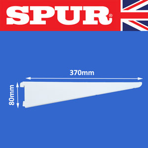Spur Shelving  370mm Extra Heavy Duty Steel-Lok Deep Base Shelf Brackets Spur Shelving Premium Grade Wall Mounted Steel-Lok Shelving for home or office 56/370mmBracketWhite.jpg