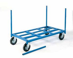 Long Load Trolley 1 Tonne with 625mmH removable stanchions Warehouse Platform Trolleys | Long Goods Trolleys | flat bed trolleys for warehouses 56/wt23.jpg